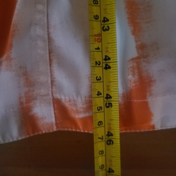 DKNY Orange/White Sleeveless Abstract V-Neck Maxi Sundress Size XL - Picture 12 of 13